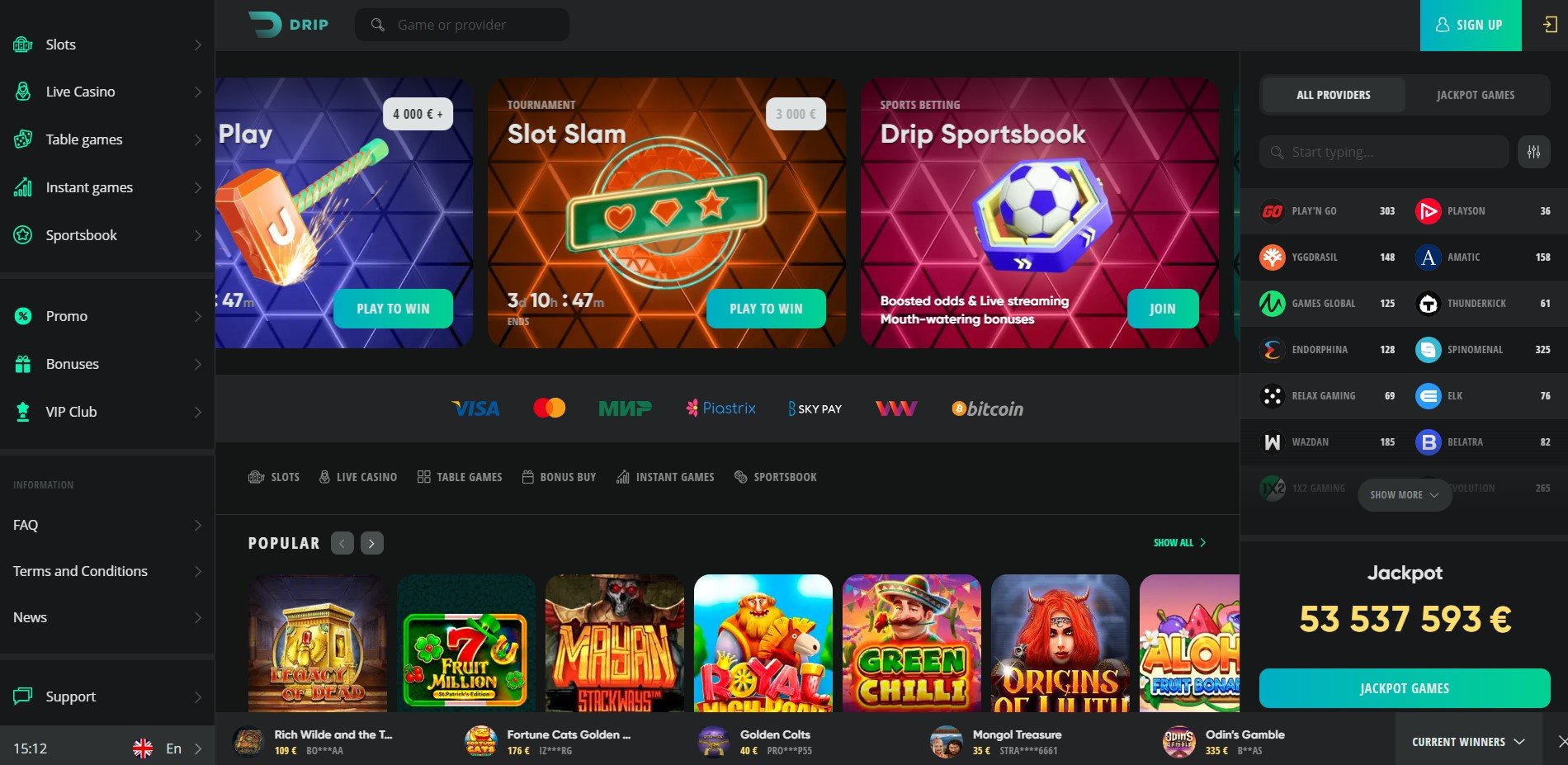 Expert Casino Experience at Drip Casino